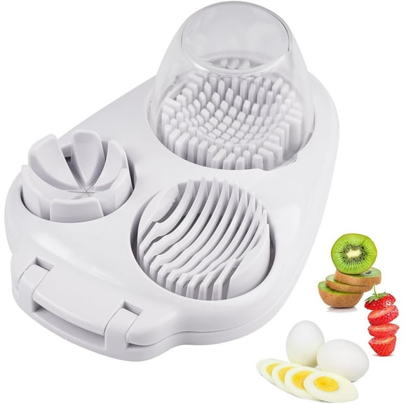 3-in-1 Heavy Duty Egg Slicer, Stainless Steel Blades with Multiple Cutting Modes for Hard Boiled Eggs, Mushrooms, Strawberry, Multifunctional Kitchen Tool, Send Goods from Local Warehouse