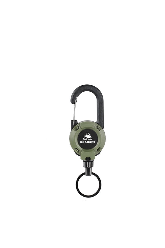 3-in-1 Heavy Duty Retractable Keychain,Multitool Carabiner Badge Holder,25inch Stainless Steel Rope,Suitable for Daily Use, Hunting, Hiking and Camping(A)