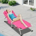 thumbnail image 1 of 3-in-1 Heavy Duty Tanning Chair in  with Adjustable 5-Position Design Portable Outdoor Lounger for Beach Use, 1 of 12