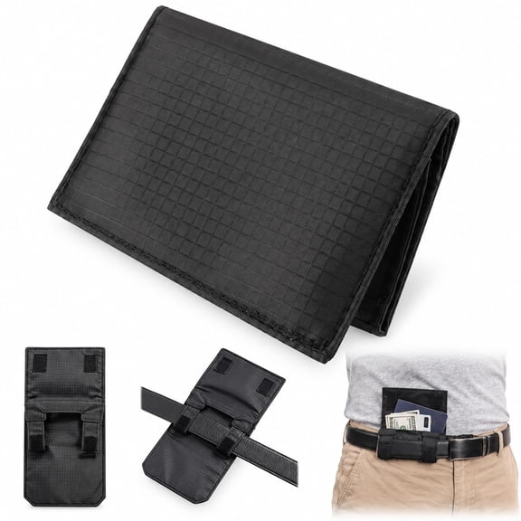 3-in-1 Hidden Pocket Travel Wallet, Foldable Under-Clothing Money Holder Nylon Secure Wallet for Passport Cash Cards, Passport Holder for Men & Women Vacation Essentials