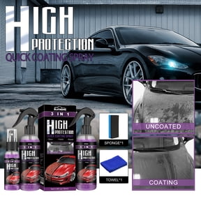 3-in-1 High-Gloss Car Spray Wax & Polish | Teflon-Infused SiO2 Coating | Quick Detailer, Cleaner, Waterless Wash & Paint Protectant for Deep Shine & Hydrophobic Shield