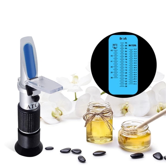 3 in 1 Honey Refractometer 58~90% Hand Held ATC for Honey Moisture and Baume Tester for Honey Moisture and Baume ,Instant Results