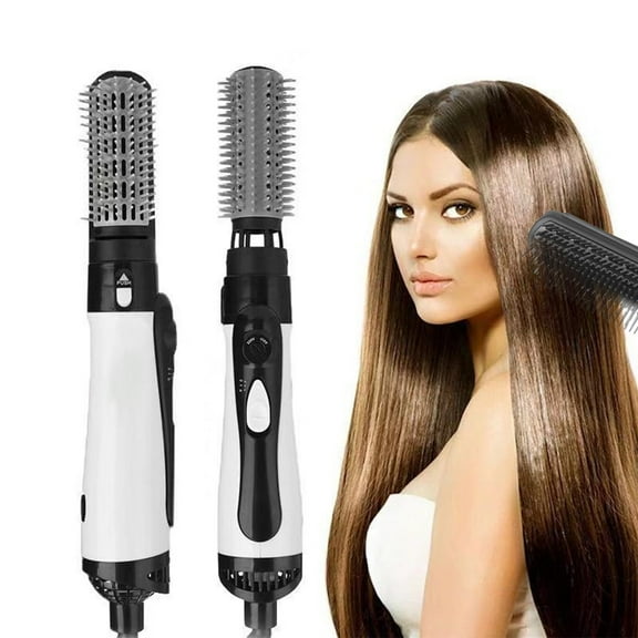 3-in-1 Hot Air Styler and Rotating Hair Dryer, Hair Dryer and Blow Dryer Brush in One, 2 Interchangeable Brushes for Dry and Wet Hair, Auto-Rotating Curling Hot Hair Brush