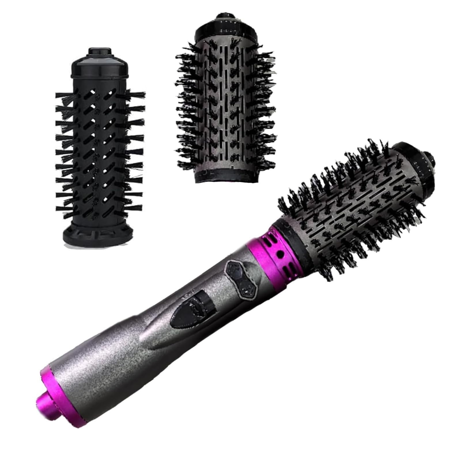 FAMKIT 3-in-1 Hot Air Styler and Rotating Hair Dryer, Rotating Hair Dryer, Rotating Hot Air Brush, Hot Air Styler and 360 Rotating Hair Dryer, Rotating Hair Dryer Brush (Purple)