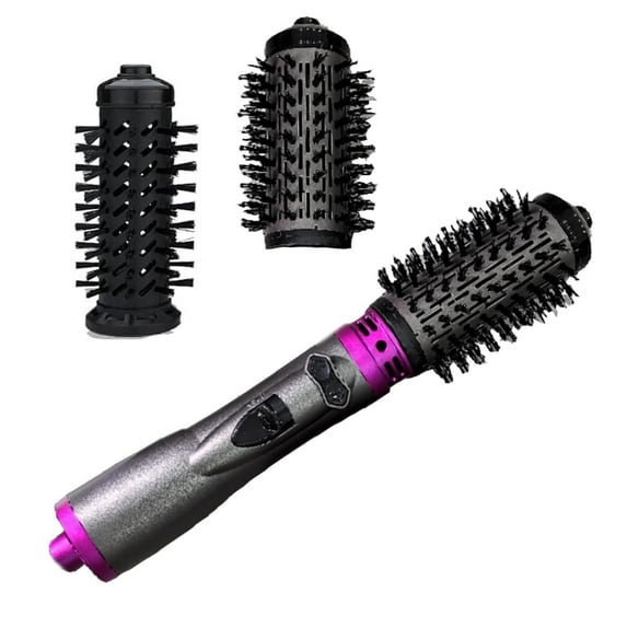 FAMKIT 3-in-1 Hot Air Styler and Rotating Hair Dryer, Rotating Hair Dryer, Rotating Hot Air Brush, Hot Air Styler and 360 Rotating Hair Dryer, Rotating Hair Dryer Brush (Purple)