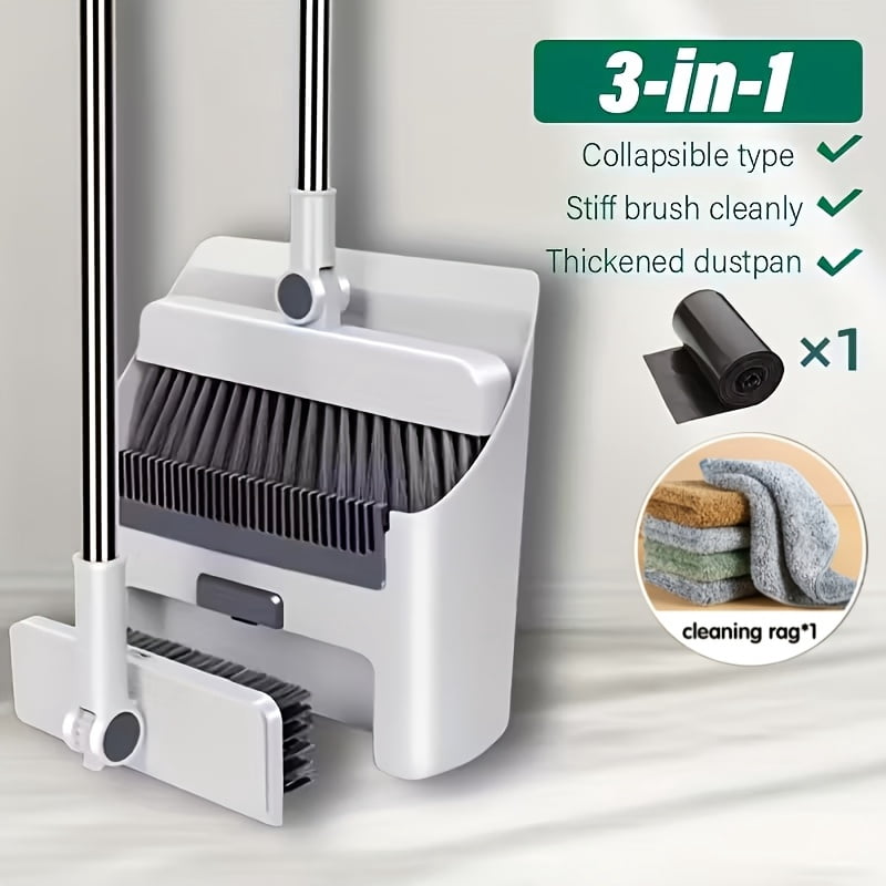 3-in-1 Household Broom with Dustpan Floor, Brush Set | Cleaning Tool ...