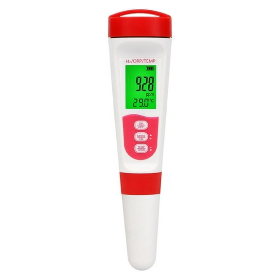 Hydrogen Water Quality Tester H2 Monitor, TEMP & ORP Meter 0-2400PPb for Drinking Water, Aquariums, Spa