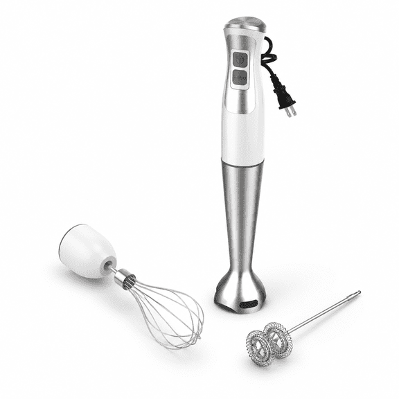 3-in-1 Immersion Hand Blender, Stainless Steel Wand, 8-Speed + Turbo Settings