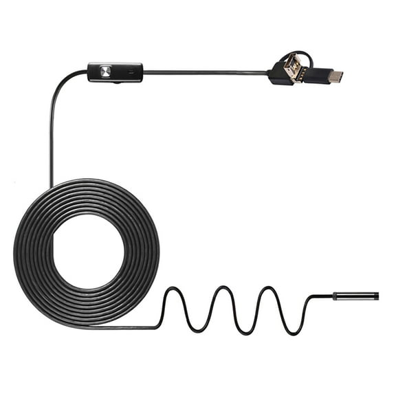 3-in-1 Industrial Endoscope Borescope Inspection Camera Built-in 6 LEDs IP67 Waterproof  Endoscope Replacement For  Smartphones/PC