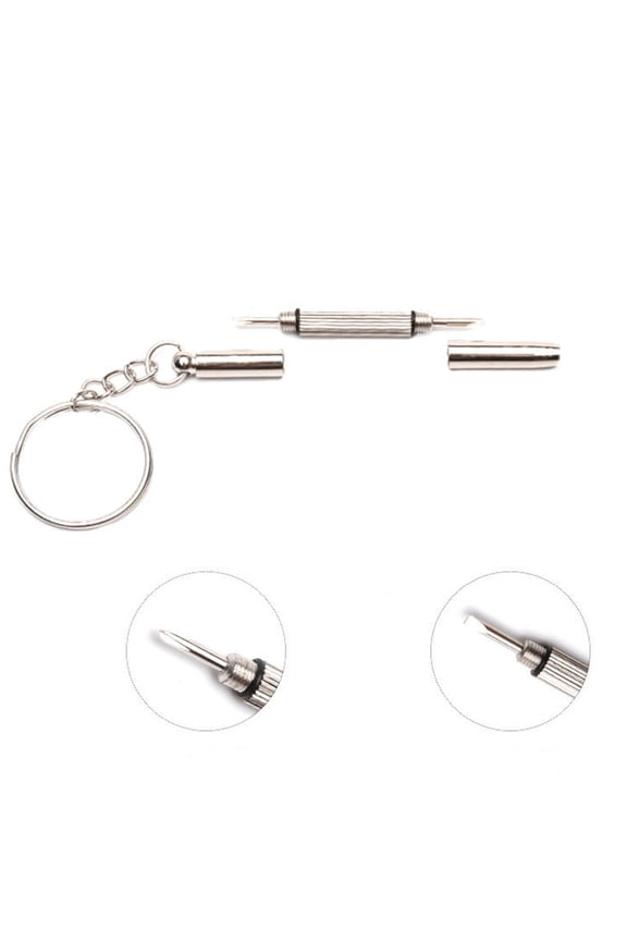 Compact 3-in-1 Screwdriver for Durable Watch and Jewelry Repair with Portable Keychain