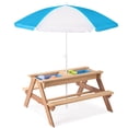 thumbnail image 1 of 3-in-1 Kids Outdoor Wooden Picnic Table With Umbrella, Convertible Sand & Wate, Gray ASTM & CPSIA CERTIFICATION, 1 of 12
