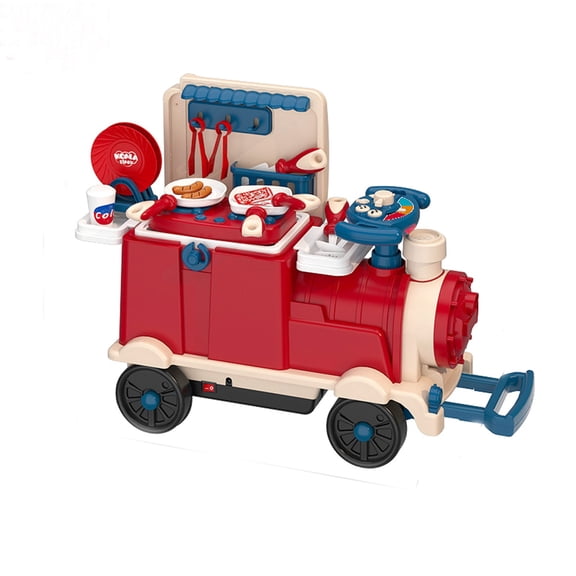 3-in-1 Kids Ride-On Train Pretend Play Kitchen Set STEM Toy for Toddlers (Ages 3-6)