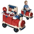 thumbnail image 1 of 3-in-1 Kids Ride-On Train and Pretend Play Kitchen Set, Toddler Construction Toy with Realistic Cookware Accessories, Ages 2-5, 1 of 6