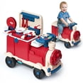 thumbnail image 1 of 3-in-1 Kids Ride-On Train and Pretend Play Kitchen Set, Toddler Construction Toy with Realistic Cookware Accessories, Ages 2-5, 1 of 6