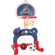 3-in-1 Kids Sports Center Basketball Hoop, Soccer Goal, and Ring Toss Playset for Toddlers - Indoor and Outdoor Activity Toy for Active Kids, Including Toddler Basketball Hoop