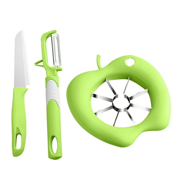 3-in-1 Kitchen Fruit Tool Set – Apple Slicer, Peeler & Knife for Fast Fruit Prep (Stainless Steel Blades)