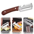 thumbnail image 1 of 3-in-1 Kitchen Peeler and Onion Slicer, Stainless Steel Sugar Cane Peeler, Vegetable Fruit Peeler with Scallion Cutter and Bottle Opener, Multifunction Cooking Prep Tool, 1 of 6