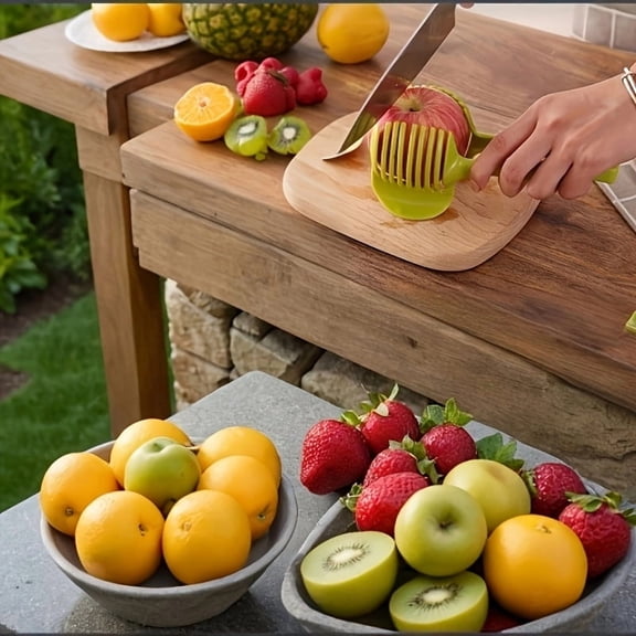 3-in-1 Kitchen Slicer, Vegetable Cutter, Fruit & Egg Slicer Tool, Multi-Function Food Slicer for Tomatoes, Apples, Potatoes, Boiled Eggs, Salad Prep & Meal Preparation Kitchen Gadget