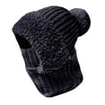 thumbnail image 1 of 3-in-1 Knitted Winter Hat Set for Women - Lined Beanie with Attached Scarf and Face Mask, Windproof Cold Weather Ski Snow Cap, 1 of 2