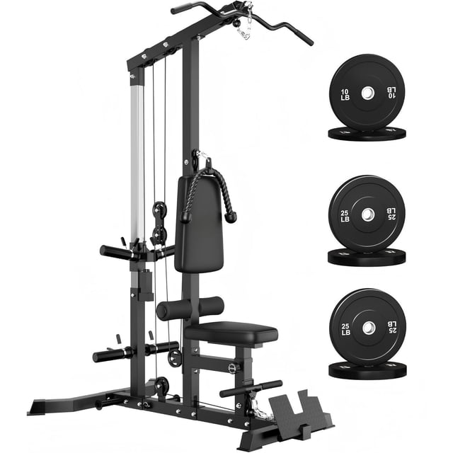 3 in 1 LAT Pulldown Machine, LAT Row Cable Machine with AB Crunch, LAT ...