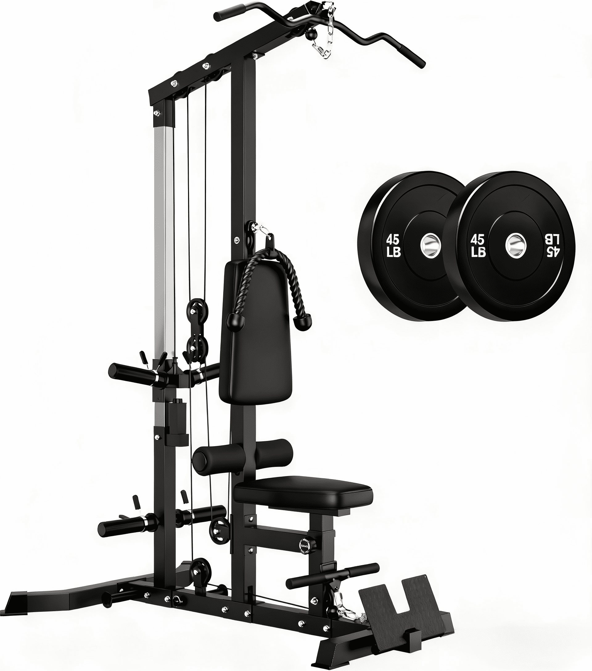 3 in 1 LAT Pulldown Machine, LAT Row Cable Machine with AB Crunch, LAT ...
