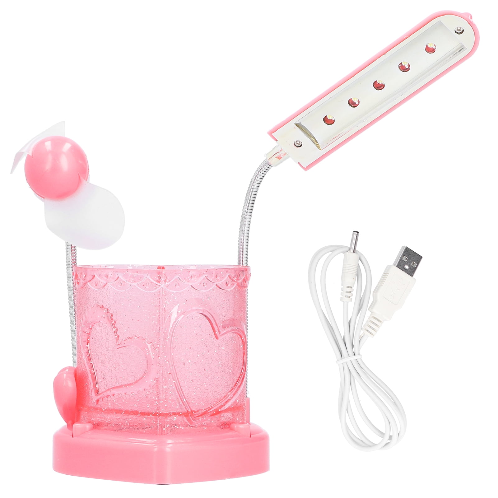 3 in 1 LED Pencil Holder Lamp Multifunction Fan Table Lamp USB Powered