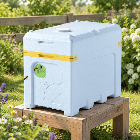 3-in-1 Langstroth Beehive for Bees, Queen Mating Nuc Box with Integrated Top Feeder, White