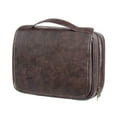 thumbnail image 1 of 3-in-1 Large PU Leather Toiletry Bag For Men, Groomsmen Gifts Hanging Travel Organizer Bag, Engraved Monogram,Gift For Him Husband Father Dad Dop-Dark Brown, 1 of 9