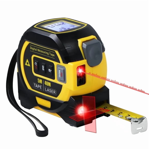 3-in-1 Laser Tape Measure, 131FT/40M Digital Laser Distance Meter With Large LCD Display, Multi-Units In/ft/m Handheld Measuring Tool With Calculation Function For DIY Construction & Household,40M