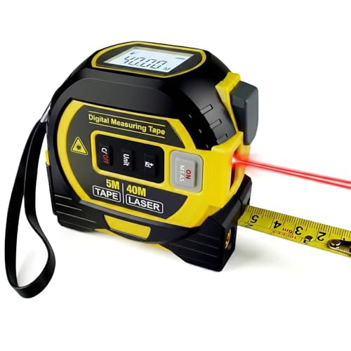 3-in-1 Laser Tape Measure 135Ft Laser Distance Meter with 16Ft Steel Measuring Tape, Digital Laser Measure with 20-Data Memory, Backlit LCD for Contractors, Construction Professionals$$Tools