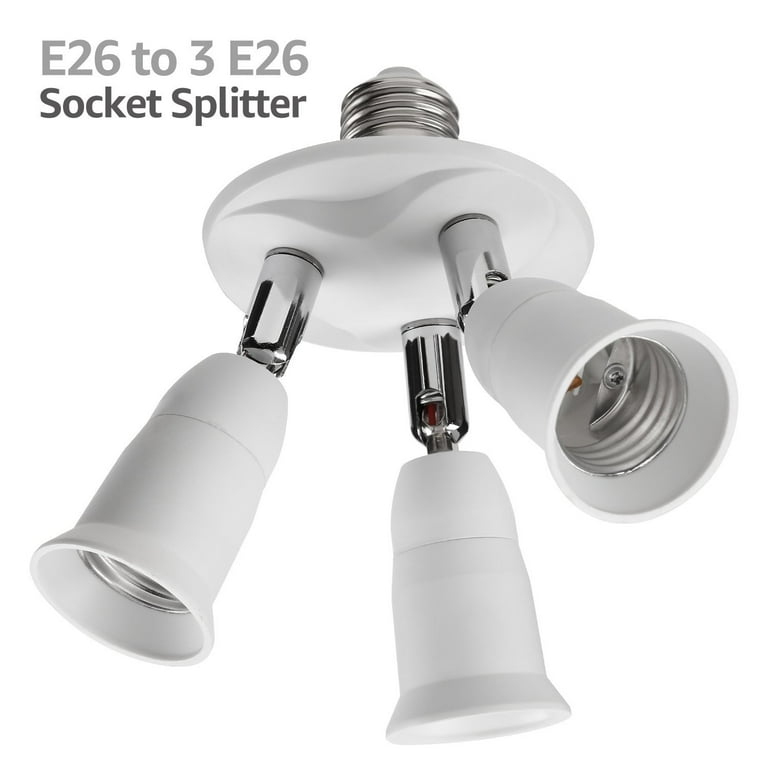 E27 to E27 Splitter Adjustable LED Light Bulb Holder Adapter Converter  Socket Light Bulb Holder, type:3 In 1, snatcher