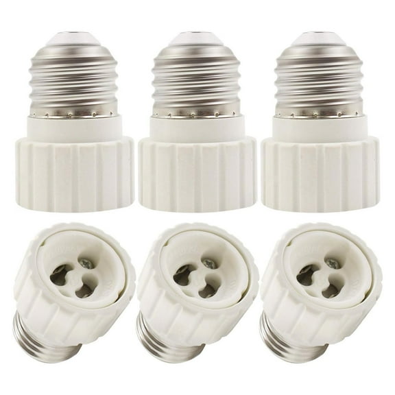 6 Pack E26/E27 to GU10 Adapter, E26/27 Edison Screw to GU10 Bayonet Base Socket Adapter Converter