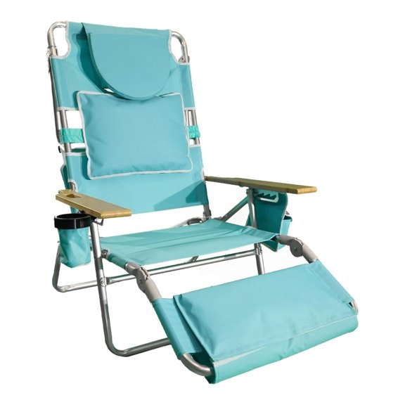 3-in-1 Lightweight Lawn Beach Reclining Lounge Chair with Footrest, Foldable Patio Chaise Recliner, Heavy Duty Outside Sunbathing Tanning Seat Stand for Balcony Backyard Porch, Adult Furniture