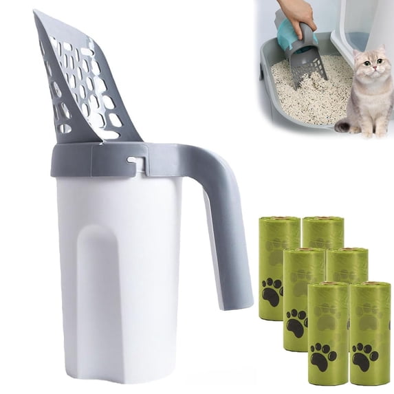 3 in 1 Litter Box Shovel – Portable Cat Litter Scoop with Holder for Daily Pet Cleaning, Compact Home Use Design