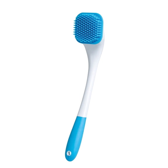 3-in-1 Long Reach Set Silicone Bath Brush Body Wash Lotion & Massager Heads 16"L