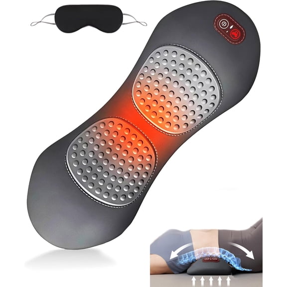 3 in 1 Lumbar Support Pillow,Back Massager with Heat, Vibration, Traction,Lumbar Support Pillow