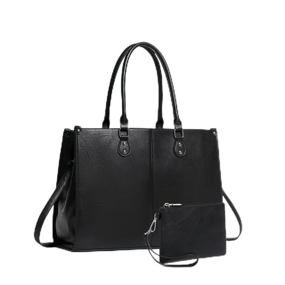 3-in-1 Lunch Tote Bag for Women, PU Leather Work Handbag with 15.6" Laptop Compartment, Ideal for Teachers, Nurses & Travel