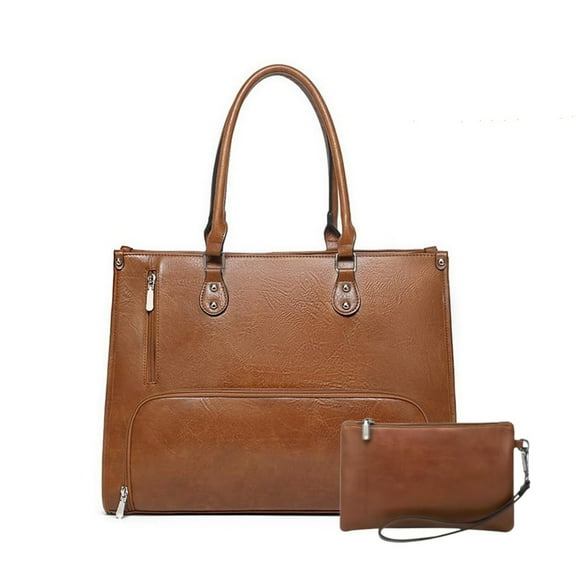 3-in-1 Lunch Tote Bag for Women, PU Leather Work Handbag with 15.6" Laptop Compartment, Ideal for Teachers, Nurses & Travel