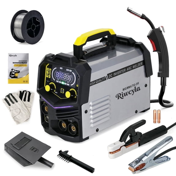 3-in-1 MIG/MMA/TIG Welder - 110V-220V Dual Voltage, LED Digital Display & Complete Kit (Helmet/Gloves/Wire)