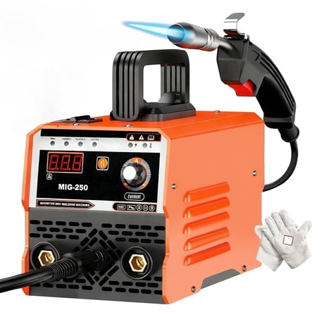 3-in-1 MIG/TIG/Stick Welder Suitable for Beginners, 110V Gasless Portable Welding Machine with IGBT Inverter, Synergic Control & Wire Feed System, Complete Tool Set with LED Display