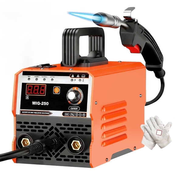 3-in-1 MIG/TIG/Stick Welder Suitable for Beginners, 110V Gasless Portable Welding Machine with IGBT Inverter, Synergic Control & Wire Feed System, Complete Tool Set with LED Display