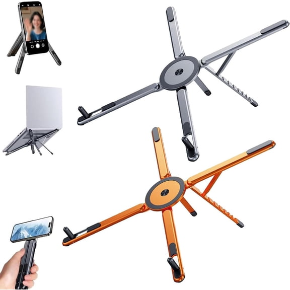 3-in-1 Magnetic Foldable Laptop Stand, Adjustable Aluminum Laptop Riser with Phone Holder, Portable Desktop Stand for Laptop, Tablet & Phone for Office Travel Study
(Mix)