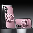 thumbnail image 1 of 3-in-1 [Magnetic+KickStand+Ring Holder] for Samsung Galaxy S24, Phone Case Compatible with MagSafe, Phone Case with Stand Military Shockproof Anti-fall Protective Magnetic Cover,Pink, 1 of 6