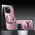 thumbnail image 1 of 3-in-1 [Magnetic+KickStand+Ring Holder] for iPhone 16 Pro Max, Phone Case Compatible with MagSafe, Phone Case with Stand Military Shockproof Anti-fall Protective Magnetic Cover,Pink, 1 of 10