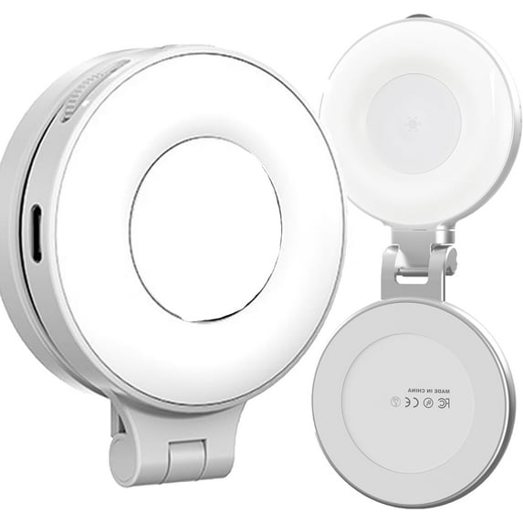 3-in-1 Magnetic Selfie Light - 360° Foldable Ring Light w/Mirror & 3 Modes