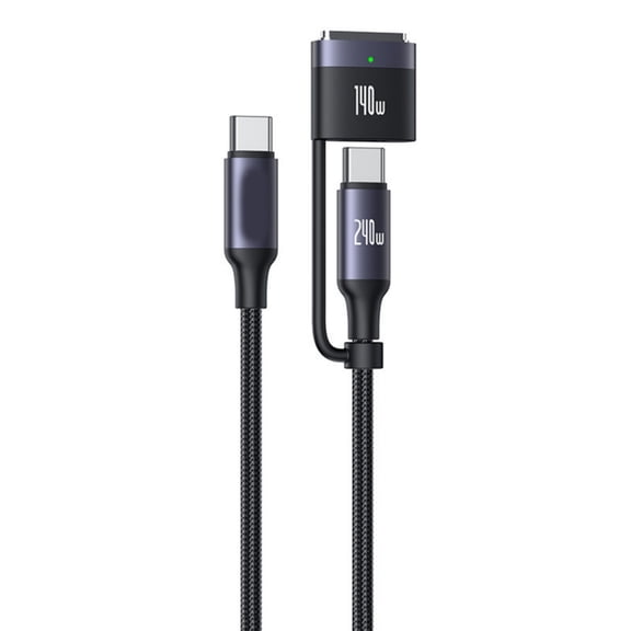 3 in 1 Magnetic USB C Cable 2M Braided Cord 140W 240W Power Delivery Fast Charging Suitable for Laptops and Mobile Phone