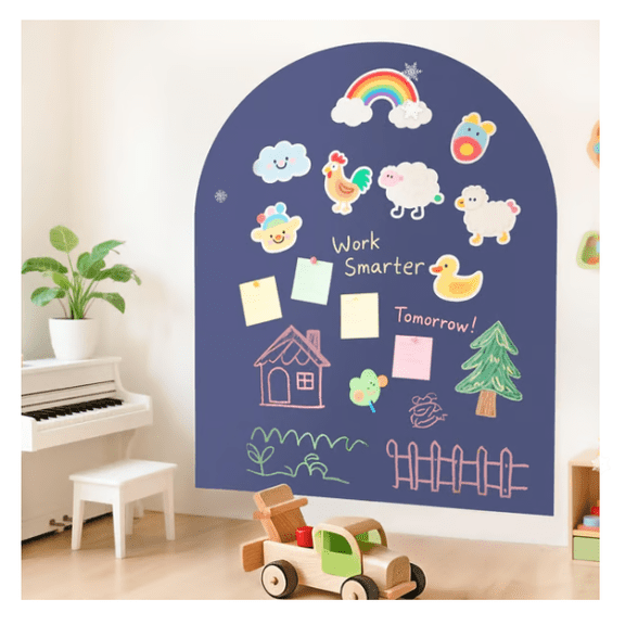 3-in-1 Magnetic Wall Decal Arch Magnetic Chalkboard Memo Board, Safe Non-Toxic, Write Wipe Clean, Removable No Residue for Home Classroom Office