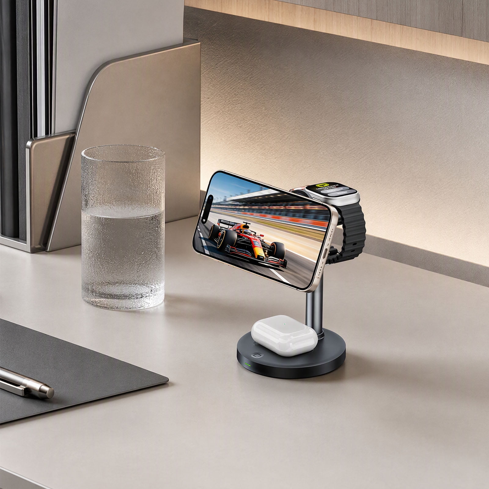 3-in-1 Magnetic Wireless Charger, Qi 2.2 25W Fast Charging Station with ...