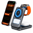 thumbnail image 1 of Magnetic Wireless Charging Station: 2026 Upgraded 3 in 1 Charging Stand for iPhone 17 16 15 14 13 12 Pro Max Plus Watch & AirPods, Foldable Wireless Charger with Light for Desk, 1 of 7