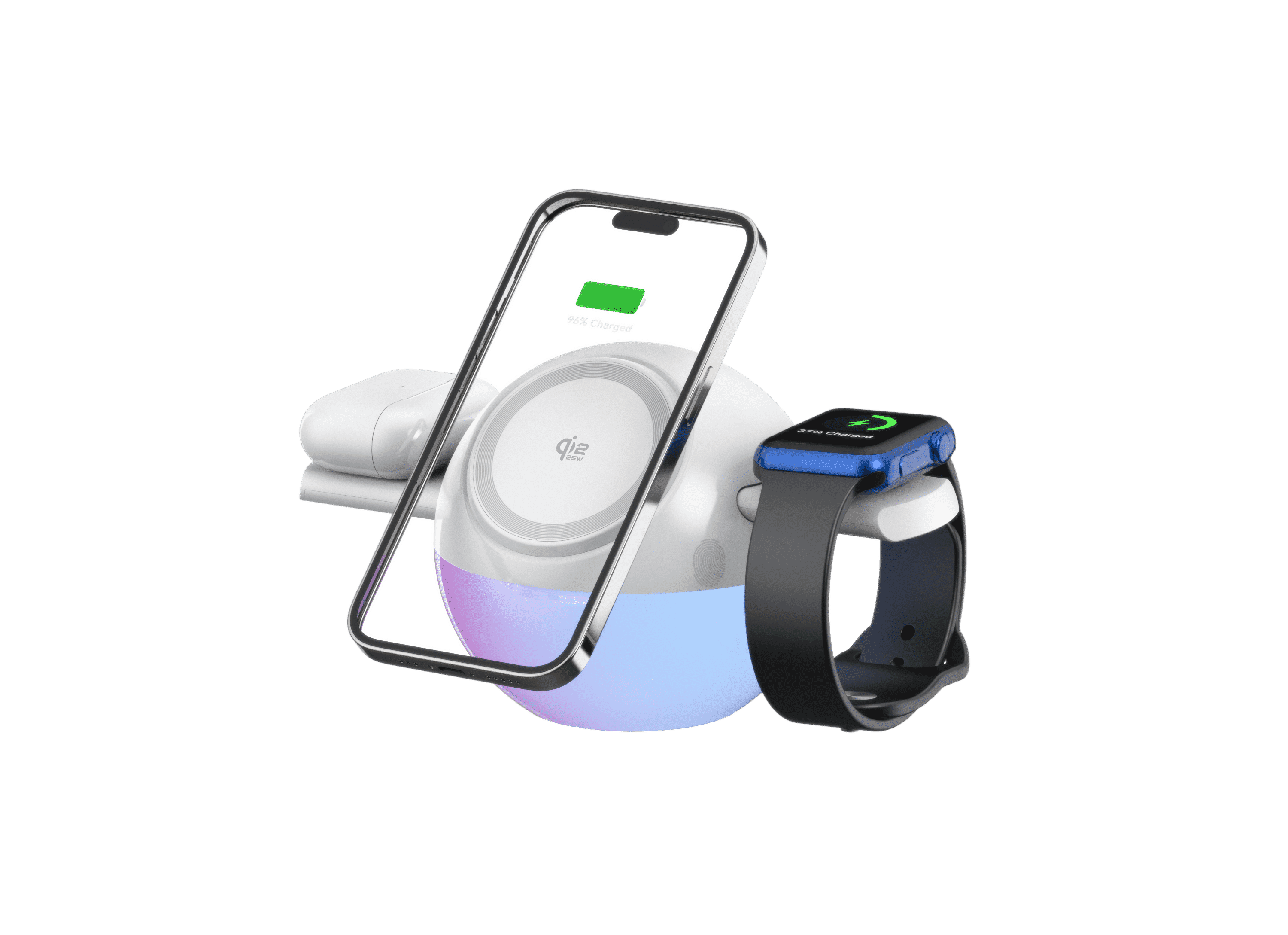 3 in 1 Magnetic Wireless Charging Station,Qi2 25W Fast Wireless Charger for iphone 17/16/15/14/13/12,Charging Station for Apple Watch and AirPods